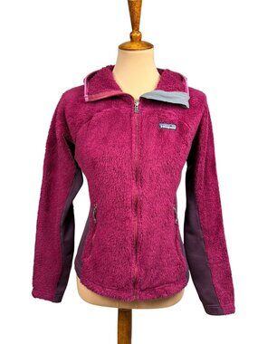 Patagonia Womens R3 Hi-Loft Hoody Magenta Fleece Jacket Small Full Zip Outdoor H